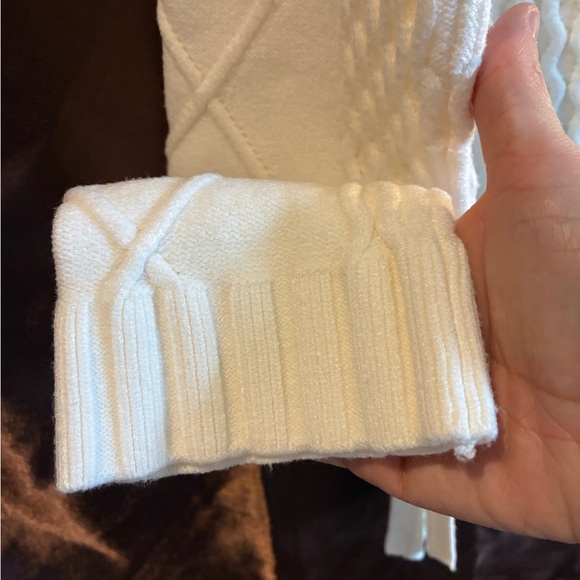 Cyrus of New York Cream mock neck chunky cable knit pullover sweater size XL - Picture 15 of 16